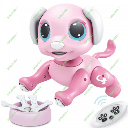 BIRANCO. Remote Control Dog Gesture Sensing - Smart Puppy Pink Toy Robot Pet Walks Barks Interactive with Toddler, STEM Play, Best Christmas Holiday Birthday Gifts for 3 4 5 6 7 8 Years Old Girl