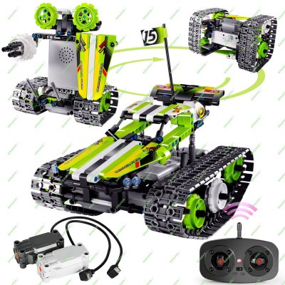 BIRANCO. Remote Control Tracked 3in1 Stunt Racer Building Kit - RC Car STEM Construction Toy, Gift Idea for Kids, Boys and Girls Ages 8-12 Year Old (353 Pcs)