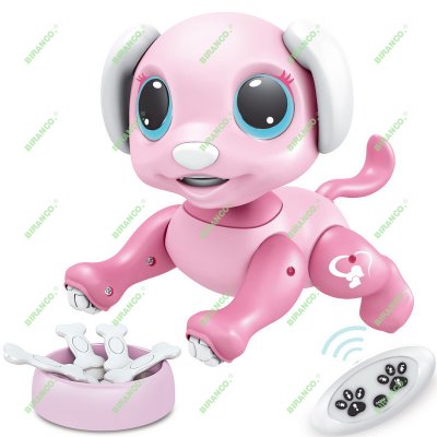 BIRANCO. Remote Control Dog Gesture Sensing - Smart Puppy Pink Toy Robot Pet Walks Barks Interactive with Toddler, STEM Play, Best Christmas Holiday Birthday Gifts for 3 4 5 6 7 8 Years Old Girl