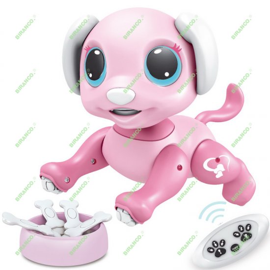 BIRANCO. Remote Control Dog Gesture Sensing - Smart Puppy Pink Toy Robot Pet Walks Barks Interactive with Toddler, STEM Play, Best Christmas Holiday Birthday Gifts for 3 4 5 6 7 8 Years Old Girl
