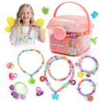 BIRANCO. Deluxe Beading Set with 350+ Pop Beads Include Butterfly, Bee, Dragonfly with Transparent Wings, and Ladybug Jewelry Making Kit for Kids Ages 3-8